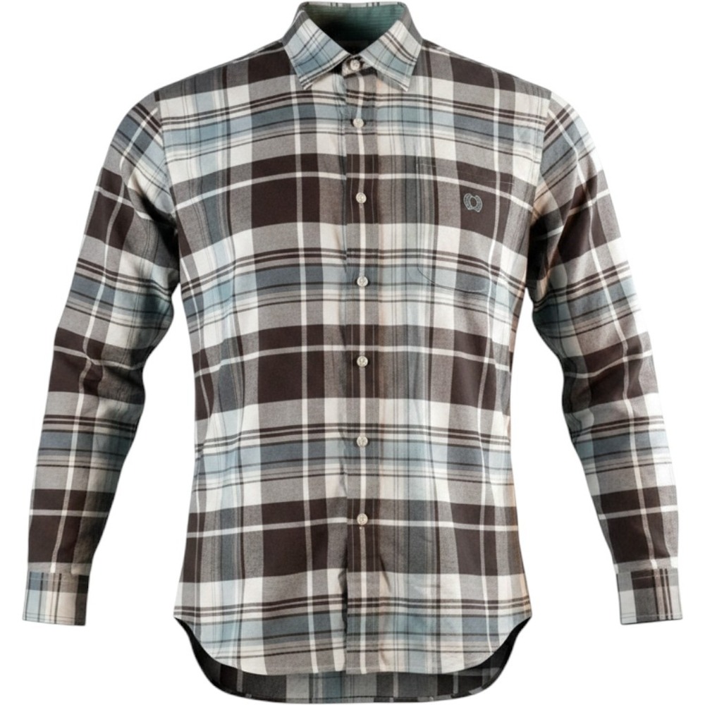 Cinch Button Up Shirt Men Sz XL Brown‎ Blue Long Sleeve Western Cowboy